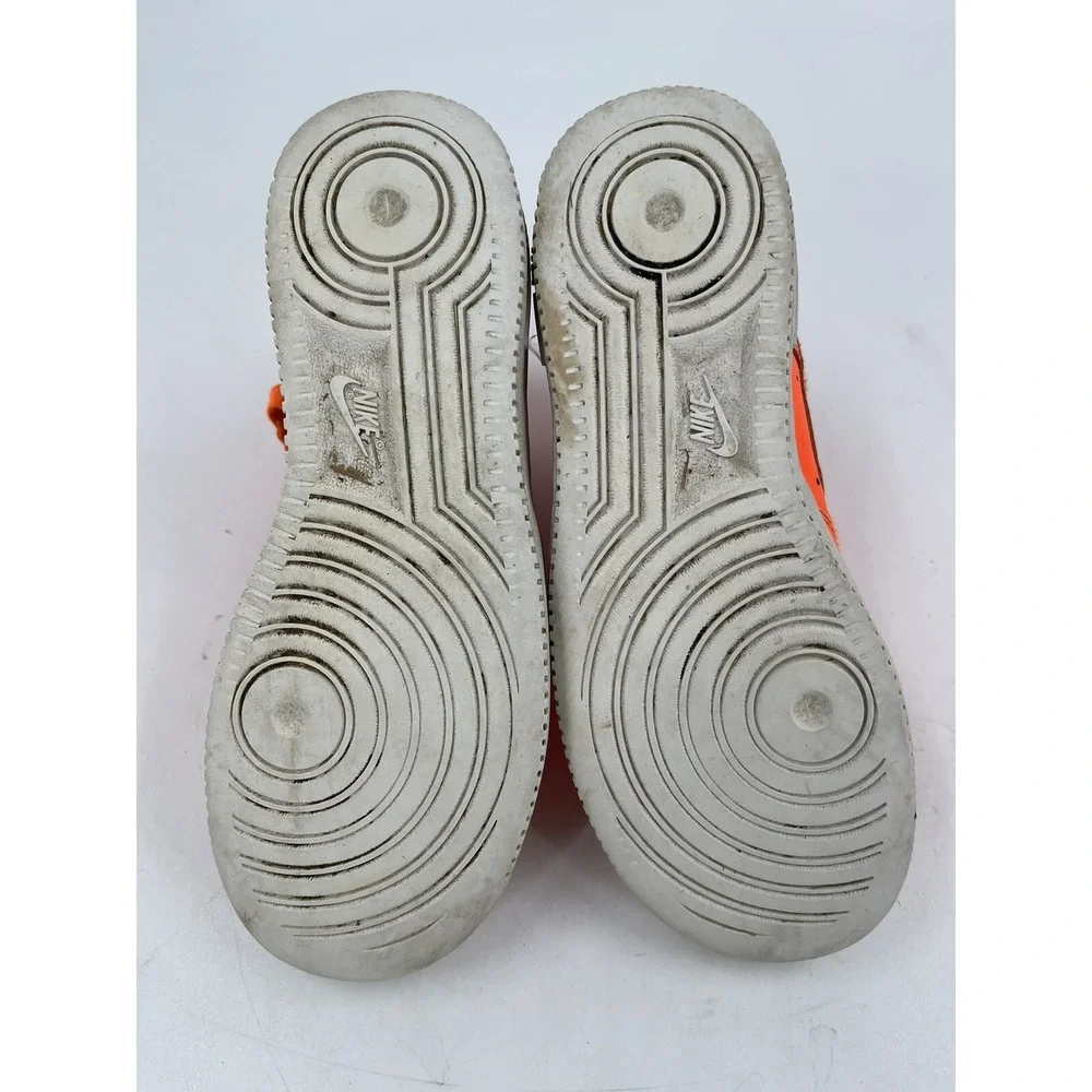 Nike Boys Air Force 1 Size 3.5Y AV7951-800 Orange Running Shoes Lace‎ Up Mid Top